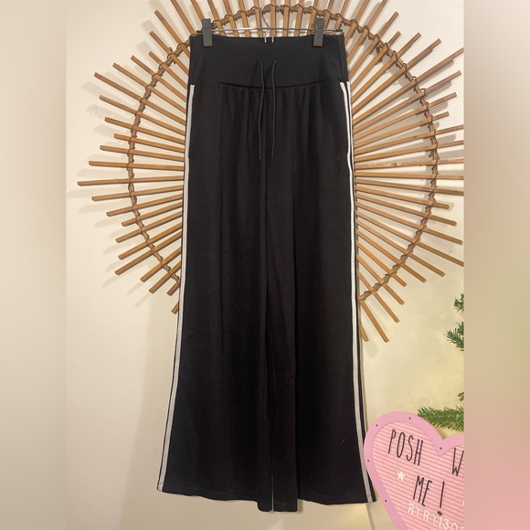 HALARA Pants - HALARA Black Ribbed Fabric High Waist Knit Track Pantts Sz M Sporty Athleisure